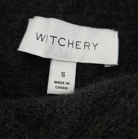 Witchery | Sweater Black Wool - Size S | Twist Front - Picture 3 of 5